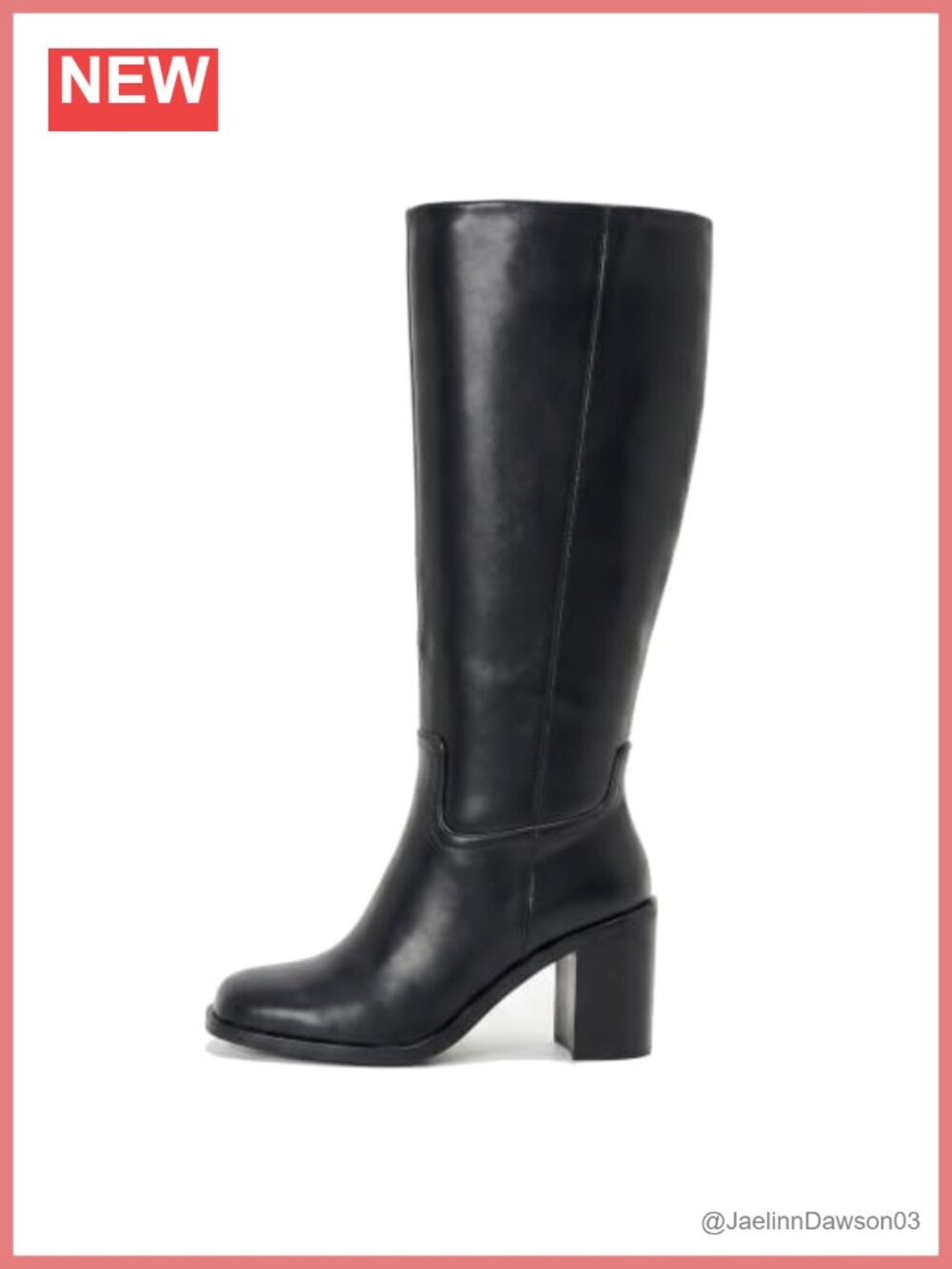 Women's Wide Calf Knee High Boots Square Toe Chunky Heel Side Zipper Fall Winter